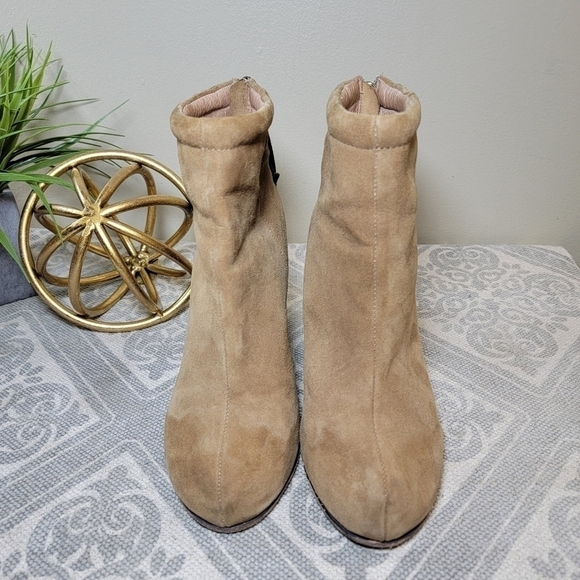 Jeffrey Campbell Rumble suede booties tan heel back zipper Size 8 - Picture 4 of 16